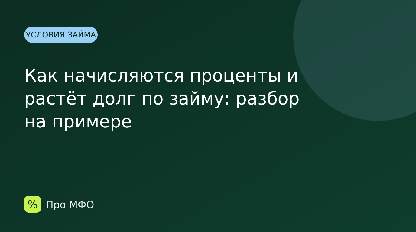 Как начисляются проценты и растёт долг по займу: разбор на примере